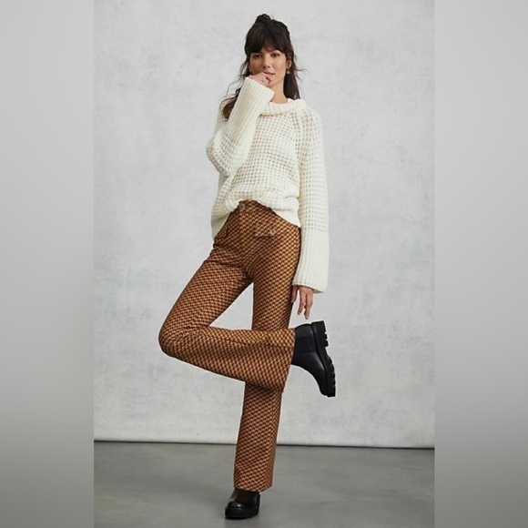 Maeve Anthropologie Dionne Ivory Chunky Knit Wool Bell Sleeve Sweater- Small - Picture 4 of 10